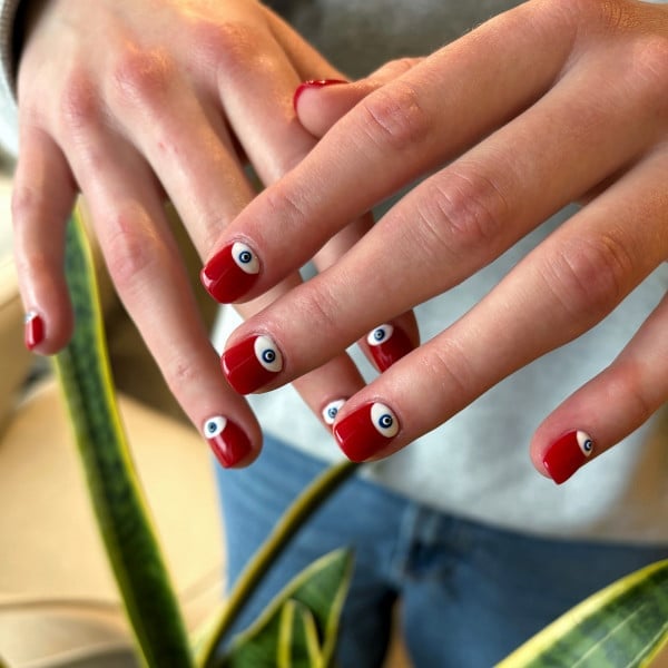 Multi-Design Evil Eye Medium Oval Nails Multi-Design Evil Eye Medium Oval Nails — Trendy Evil Eye Nails