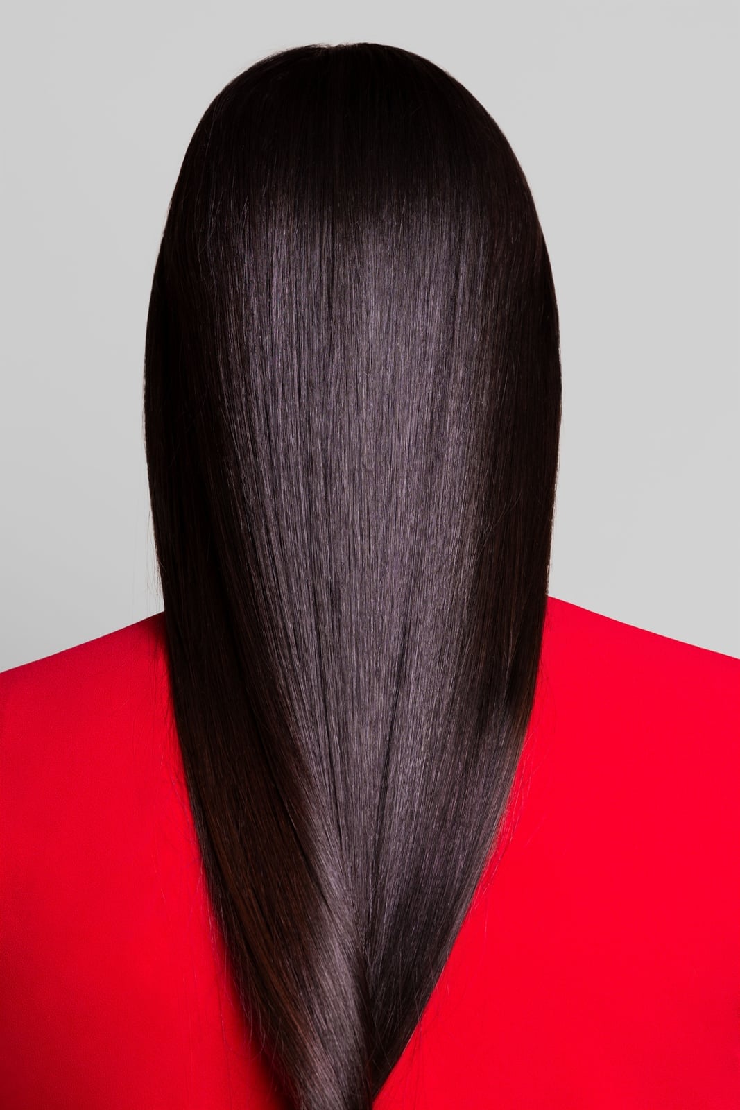 Mid-Back Sleek Straight Dark Brown Blowout, Layers Mid-Back Sleek Straight Dark Brown Blowout, Layers — Trendy Extensions Hair