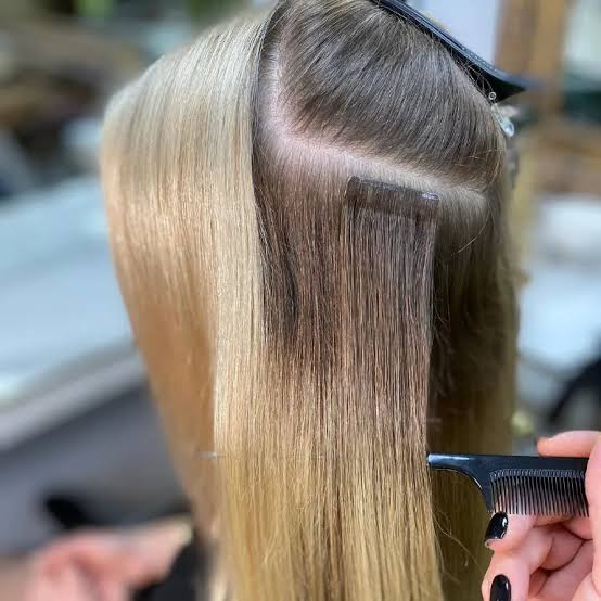 Collarbone Layered Fine Blonde Tape-Ins Collarbone Layered Fine Blonde Tape-Ins — Trendy Extensions Hair