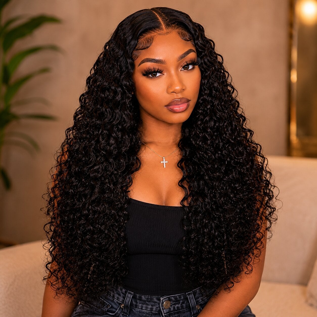 Thick Black Mid-Back Defined Curls Thick Black Mid-Back Defined Curls — Trendy Extensions Hair