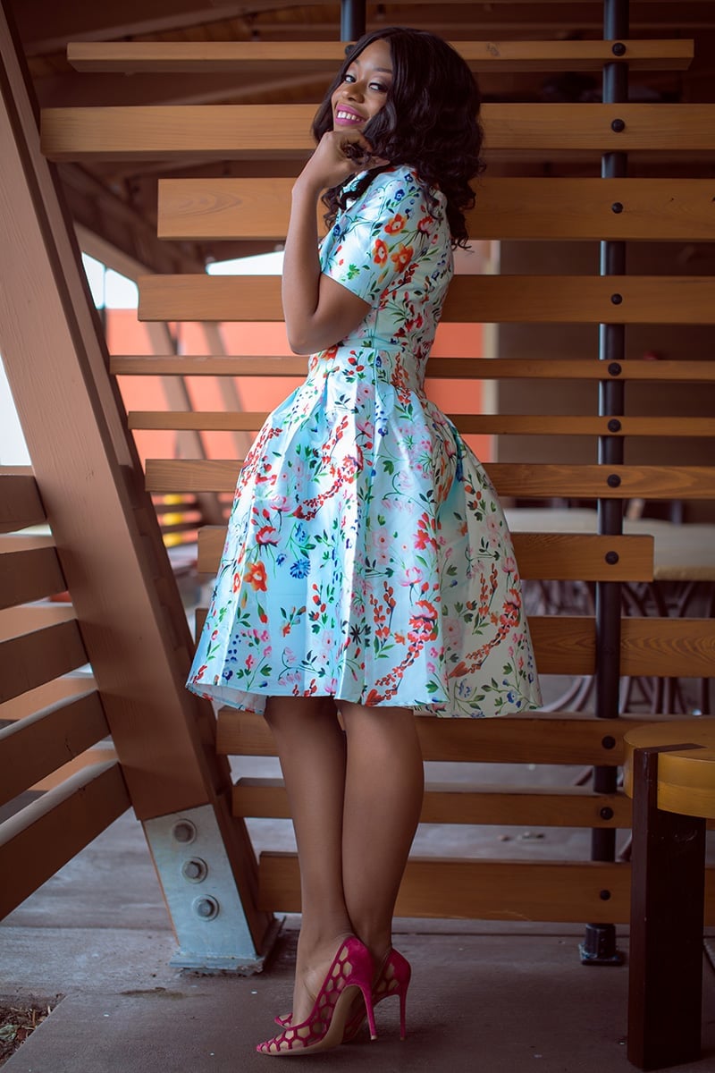 Short Sleeve Fit and Flare Floral Dress Short Sleeve Fit and Flare Floral Dress — Trendy Floral Dress