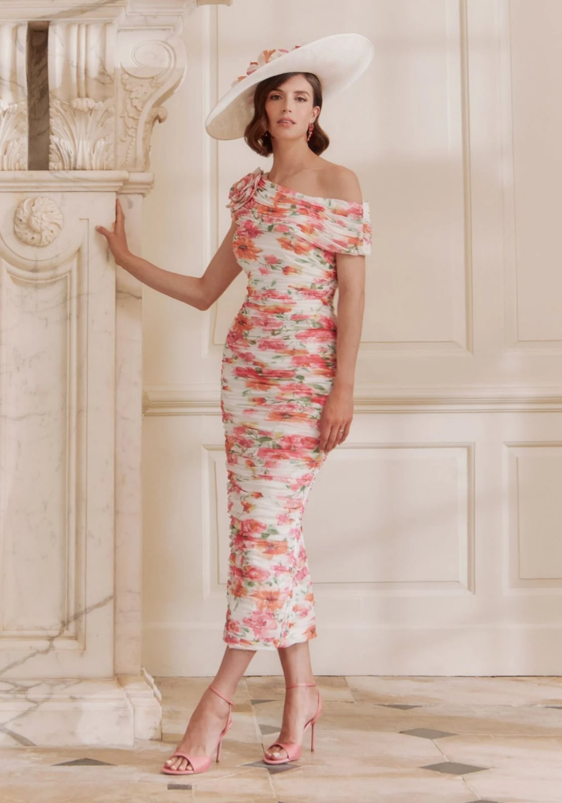Ruched One-Shoulder Floral Print Dress Ruched One-Shoulder Floral Print Dress — Trendy Floral Dress