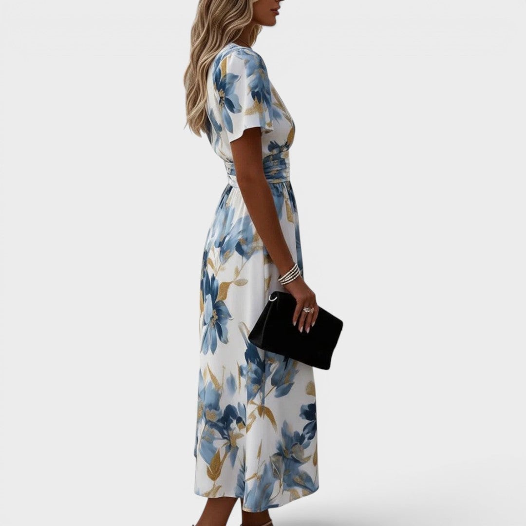 Cintched Waist Floral Maxi Dress Cintched Waist Floral Maxi Dress — Trendy Floral Dress