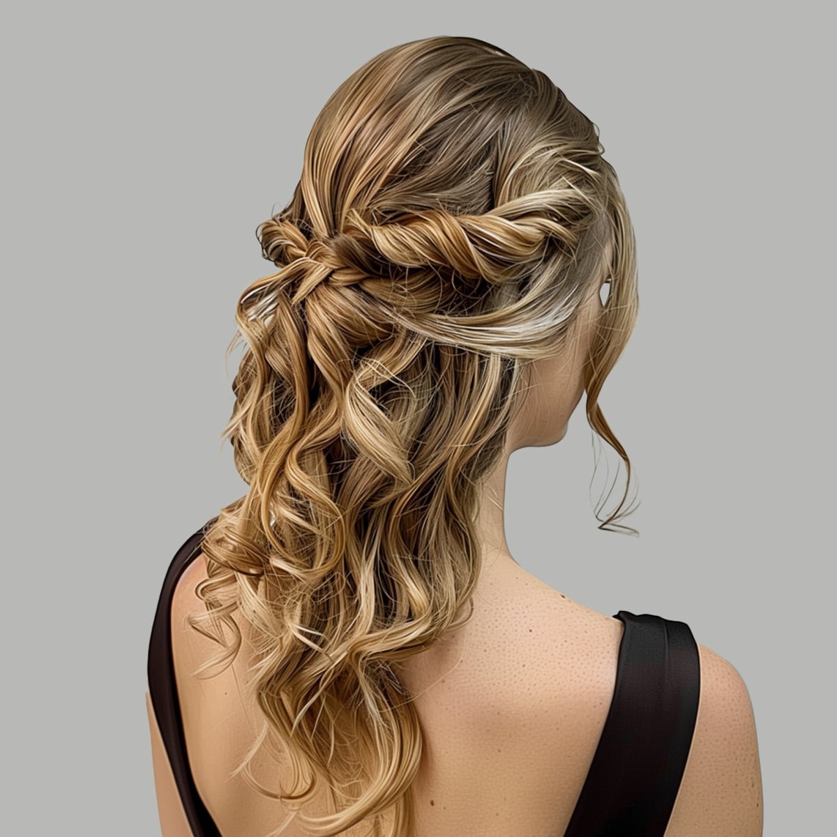 Blonde Half Up With Twisted Curls — Trendy Formal Hair