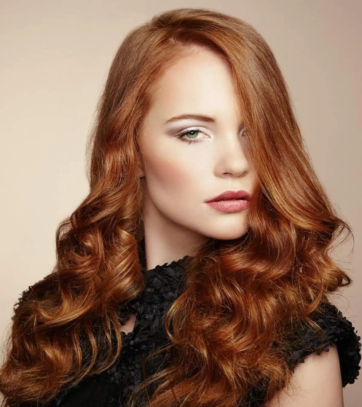 Vibrant Red Hair With Loose Curls — Trendy Formal Hair
