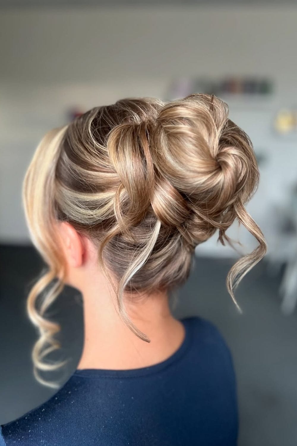 Blonde Twisted Updo With Face-Framing Pieces — Trendy Formal Hair