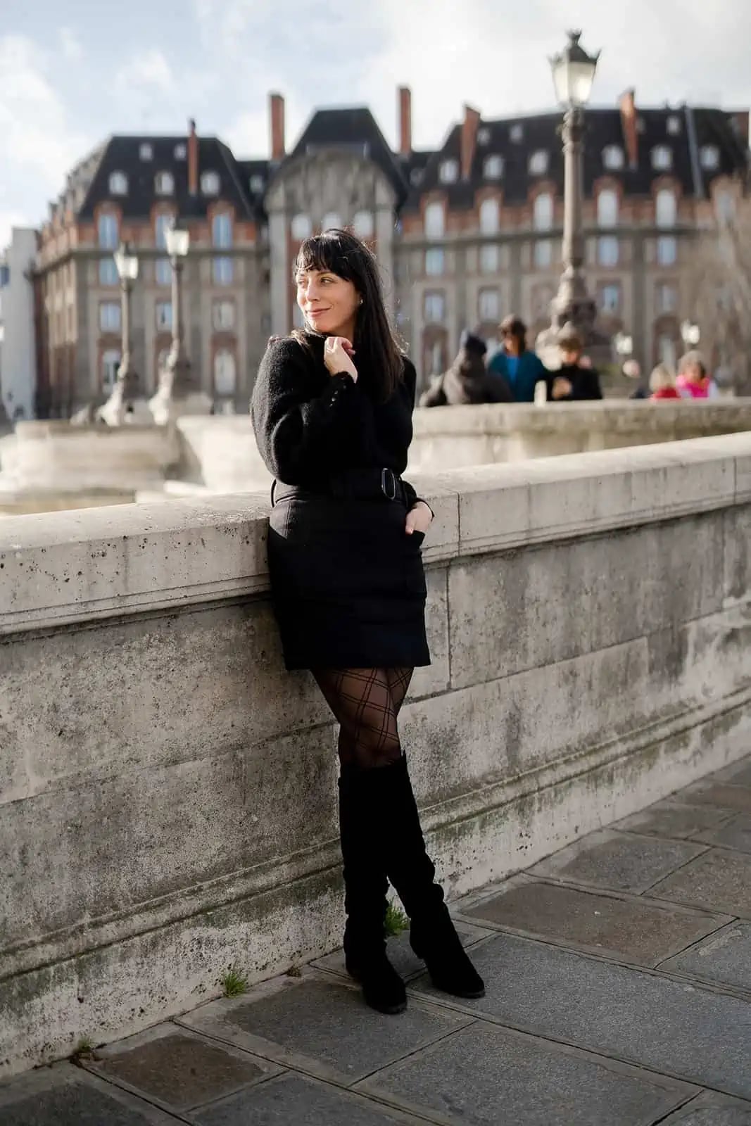 Black Tweed Coat Dress — Trendy French Outfits