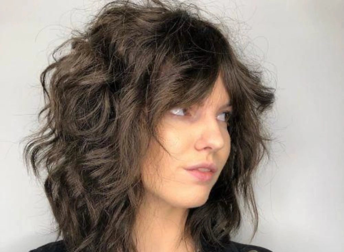Short Bob With Textured Bangs — Trendy Frizzy Hair