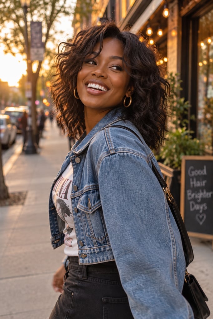Collarbone Layers With Side-Swept Bangs — Trendy Frizzy Hair