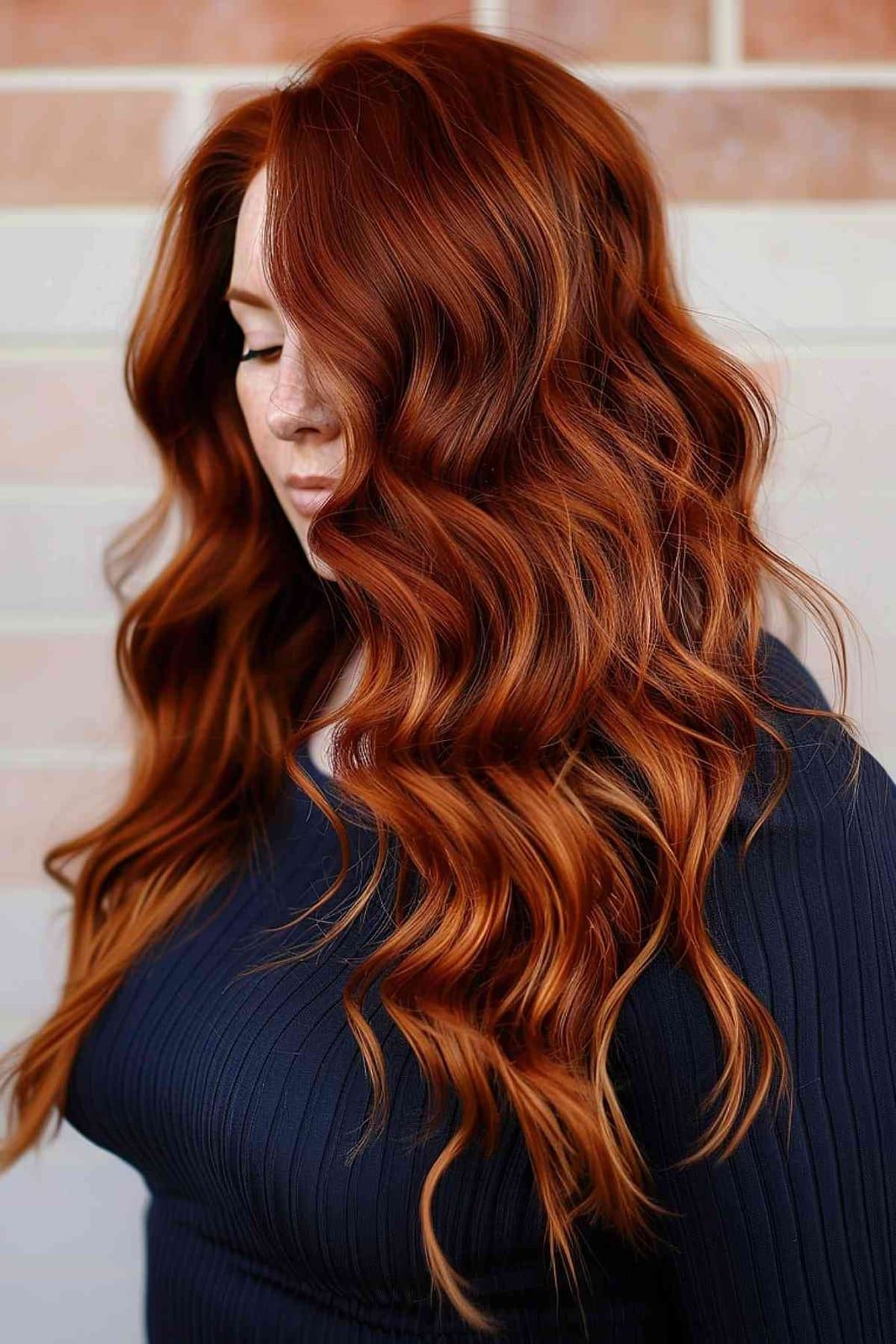 Mid-Back Layers In Rich Copper With Highlights Mid-Back Layers In Rich Copper With Highlights — Trendy Ginger Hair Color