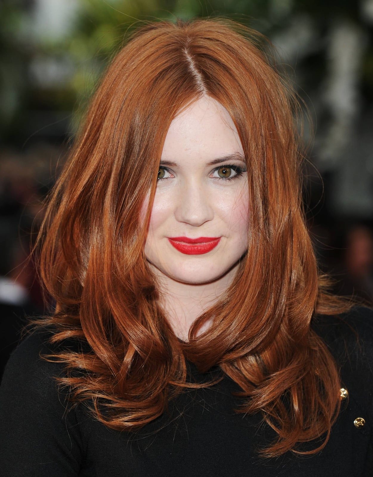 Bright Ginger Shoulder Length Waves Bright Ginger Shoulder Length Waves — Trendy Ginger Hair Color