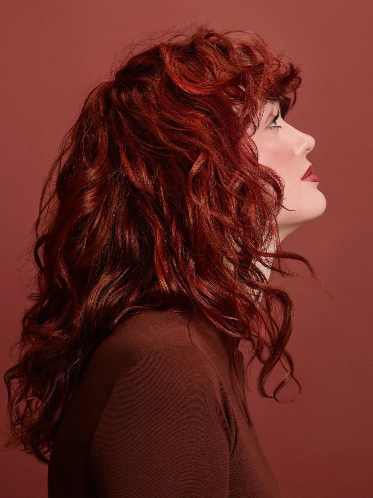 Copper Red With Curtain Bangs Copper Red With Curtain Bangs — Trendy Ginger Hair Color