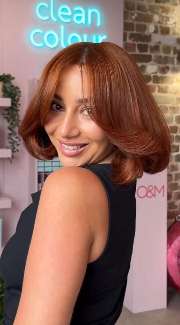 Chin Length Bob In Copper Chin Length Bob In Copper — Trendy Ginger Hair Color