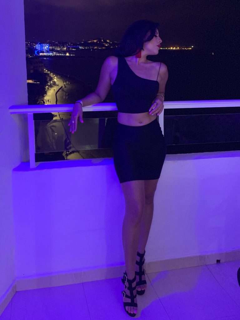 Black One-Shoulder Crop Top and Mini Skirt Set Black One-Shoulder Crop Top and Mini Skirt Set — Trendy Going Out Outfits Night Club