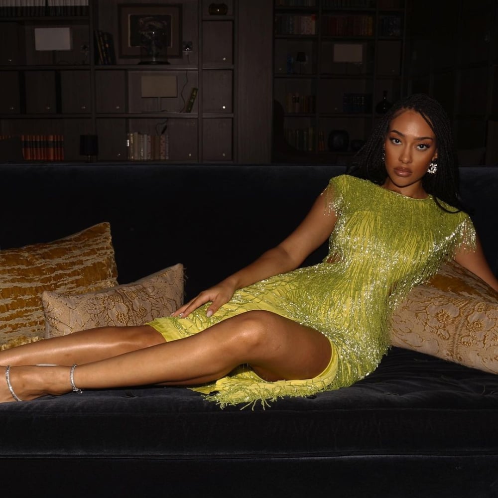 Sequined Lime Green Mini Dress with Fringe, Close-Up Take Sequined Lime Green Mini Dress with Fringe, Close-Up Take — Trendy Green Outfits