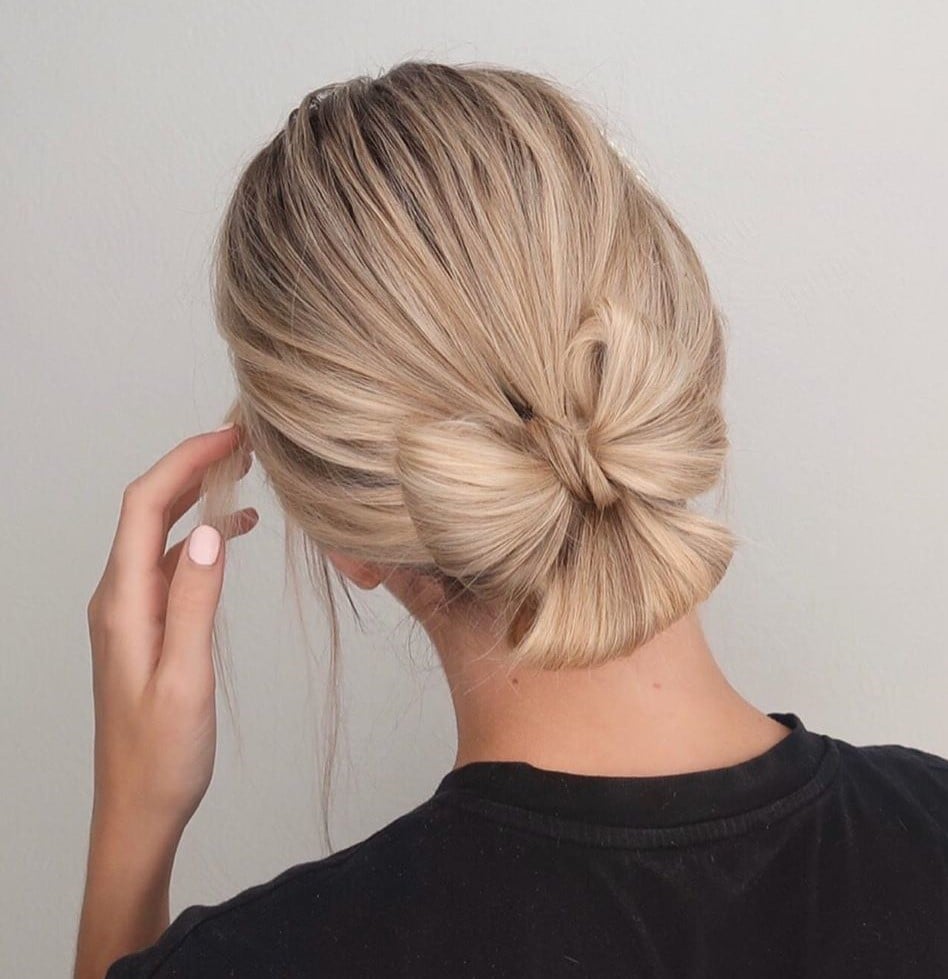 Low Bun With Unique Bow-Like Knot — Trendy Hair Up Hairstyles