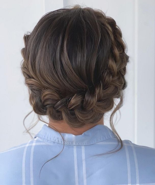 Braided Updo With Intricate Pattern, Mid-Back — Trendy Hair Up Hairstyles