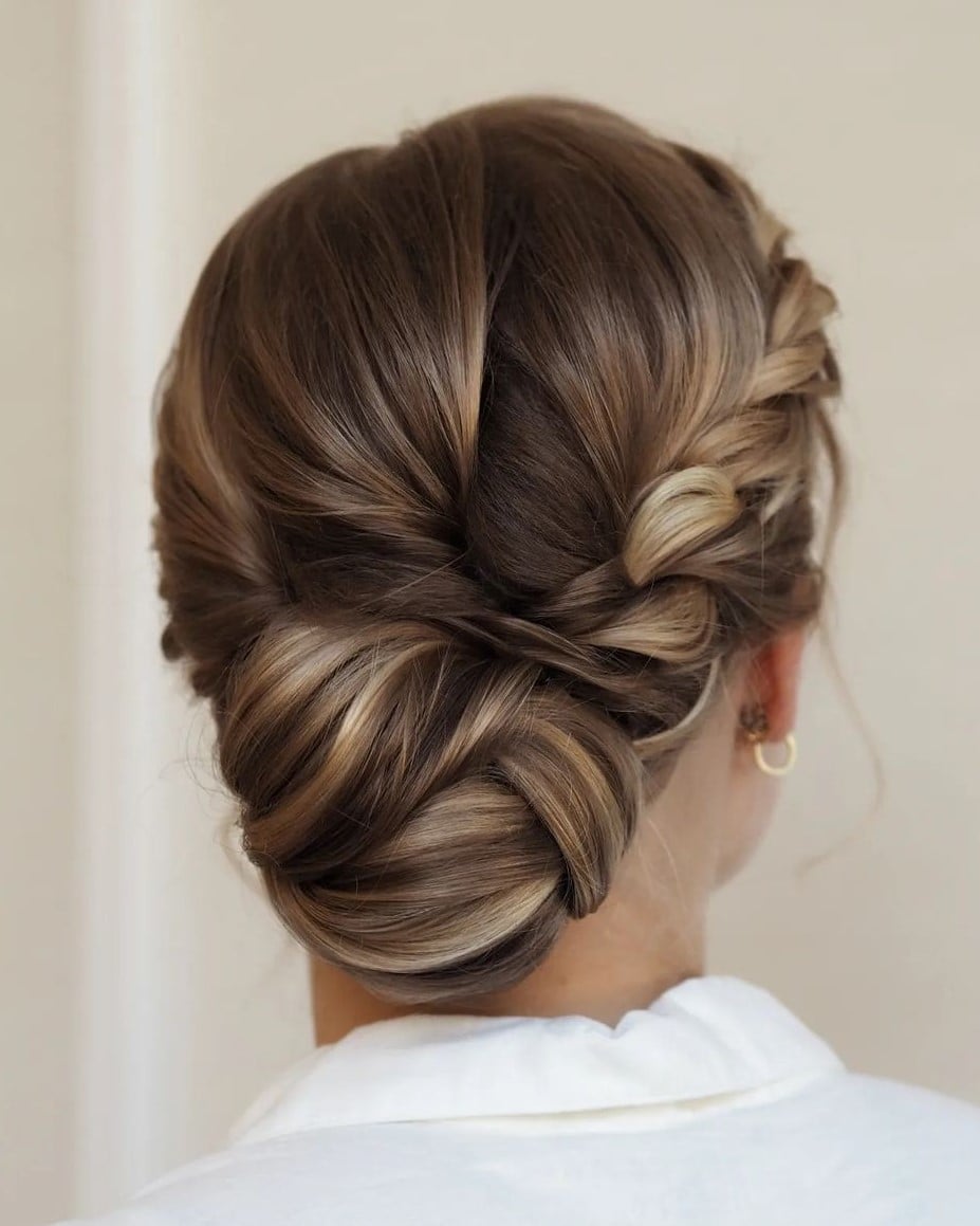 Sculpted Low Updo With Wavy Tendrils — Trendy Hair Up Hairstyles