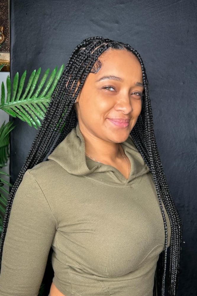 Long Neat Box Braids with Middle Part Long Neat Box Braids with Middle Part — Trendy Hairstyles for Black Women Braids