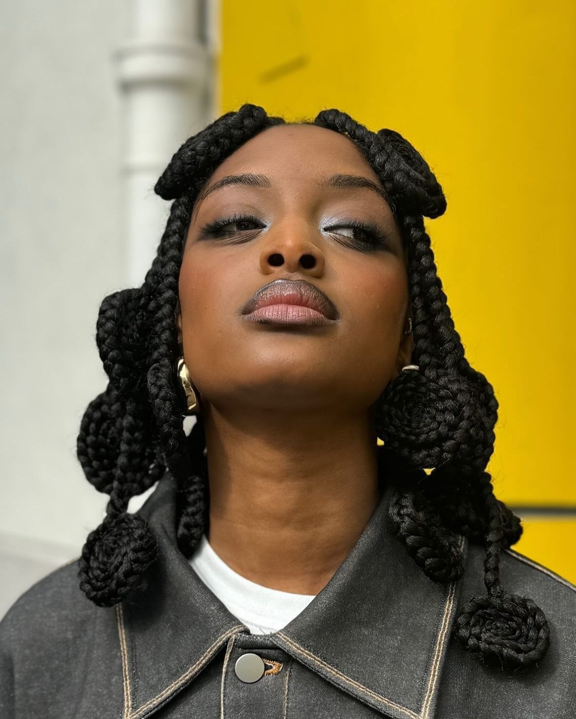 Shoulder-Length Braids in Unique Bun Shapes Shoulder-Length Braids in Unique Bun Shapes — Trendy Hairstyles for Black Women Braids