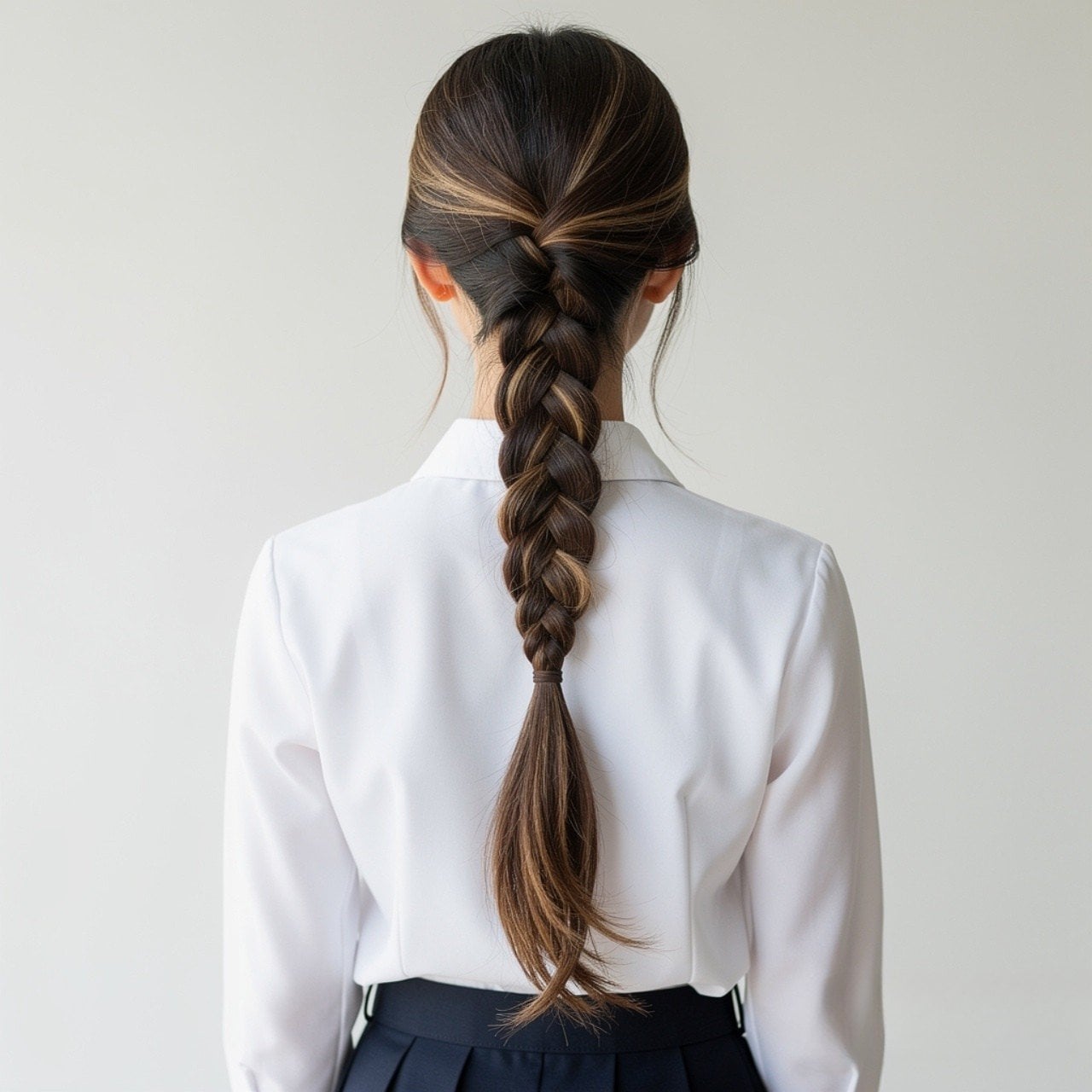 Mid-Back French Braid With Highlights — Trendy Hairstyles for School