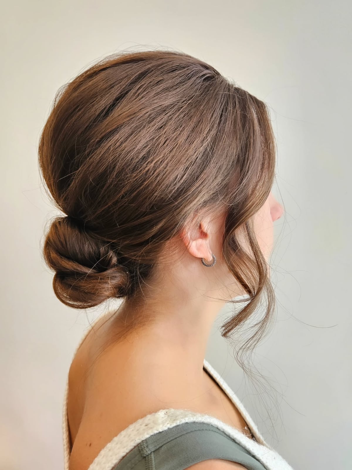 Mid-Back Low Twisted Bun, Close-Up Take — Trendy Hairstyles for School