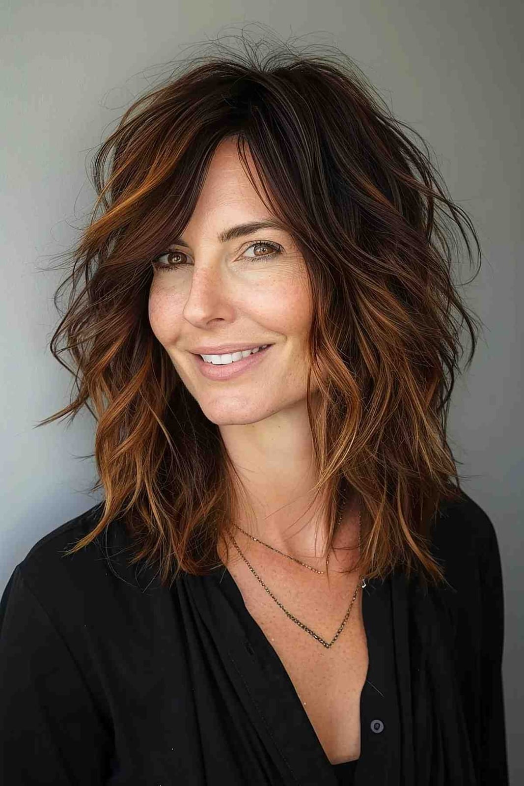 Collarbone Shag With Curtain Bangs — Trendy Hairstyles for School