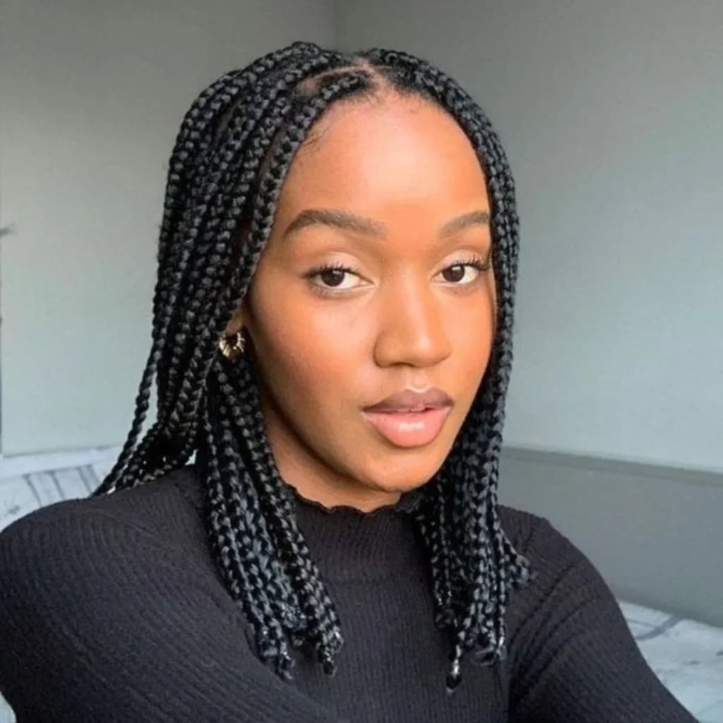 Shoulder-Length Box Braids — Trendy Hairstyles for School