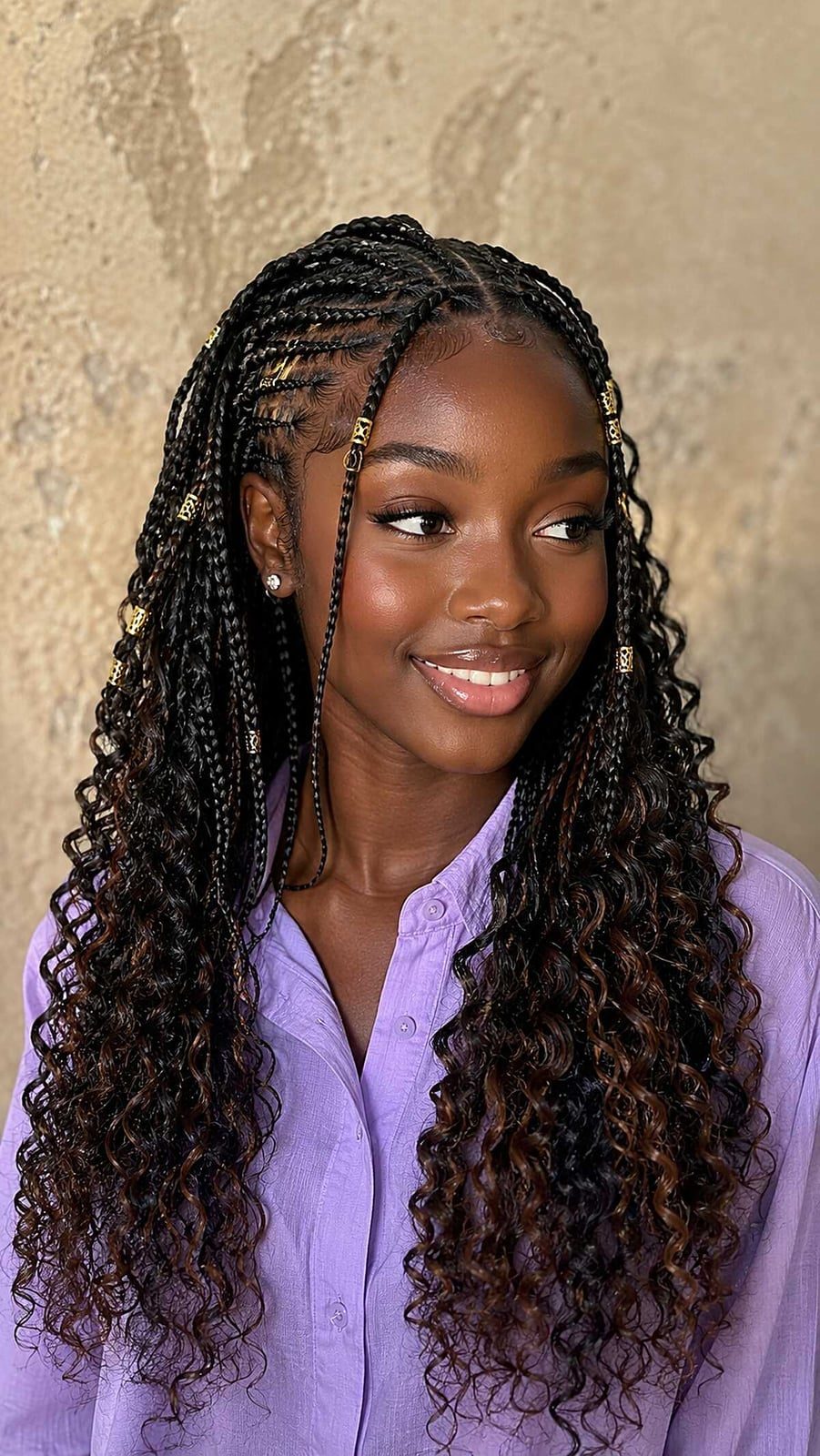 Braided Cornrows With Curly Extensions — Trendy Hairstyles for School