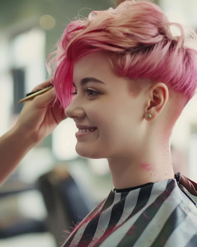 Vibrant Pink Undercut With Volume — Trendy Hairstyles for Teens