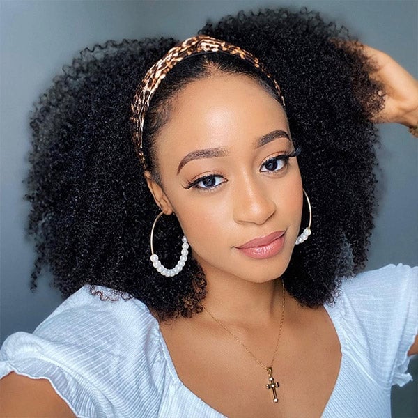 Voluminous Black Afro Shoulder Length Wig Voluminous Black Afro Shoulder Length Wig — Trendy Headband Wig