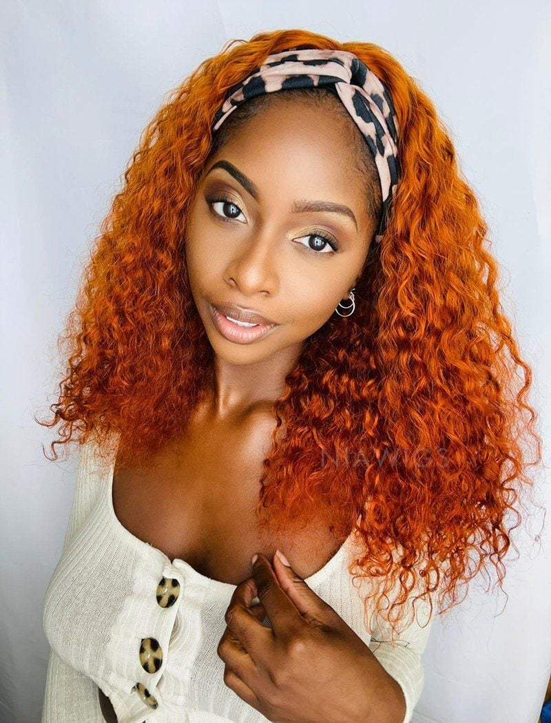 Short Curly Burgundy Chin Length Short Curly Burgundy Chin Length — Trendy Headband Wig