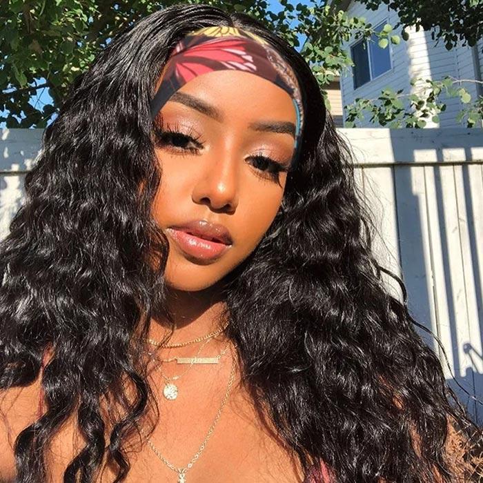 Thick Wavy Black Shoulder Length Thick Wavy Black Shoulder Length — Trendy Headband Wig