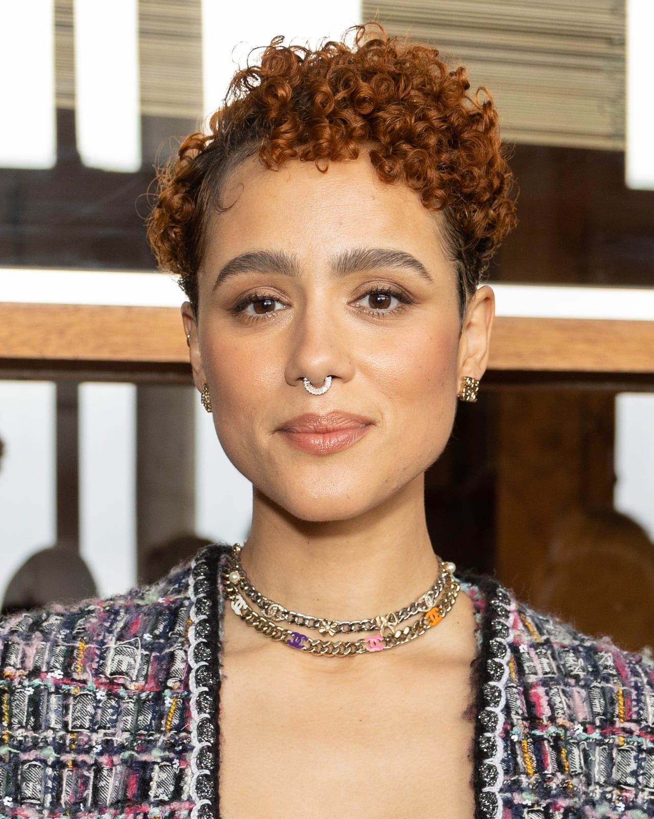 Ear Length Vibrant Copper Tight Curls — Trendy Heatless Curls