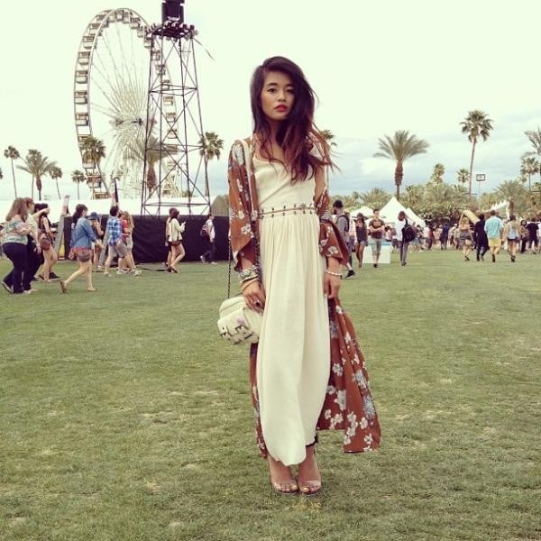 Maxi Dress with Floral Kimono — Trendy Hippie Outfits