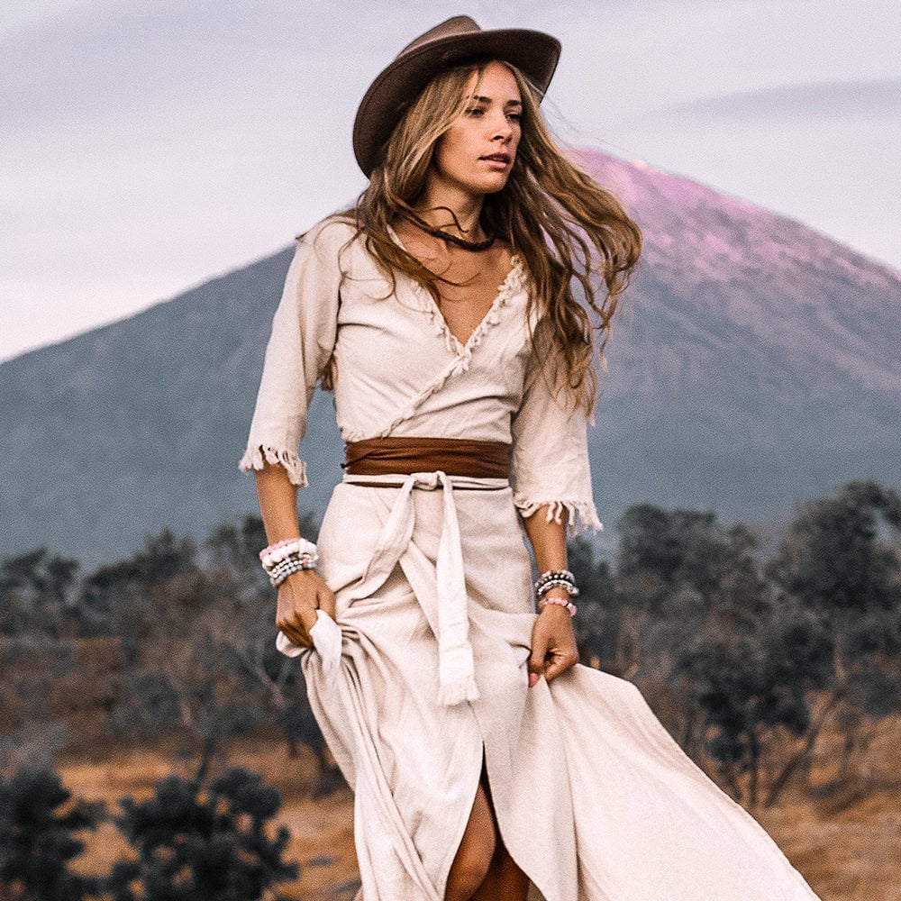 Fringed Wrap Top and Maxi Skirt — Trendy Hippie Outfits