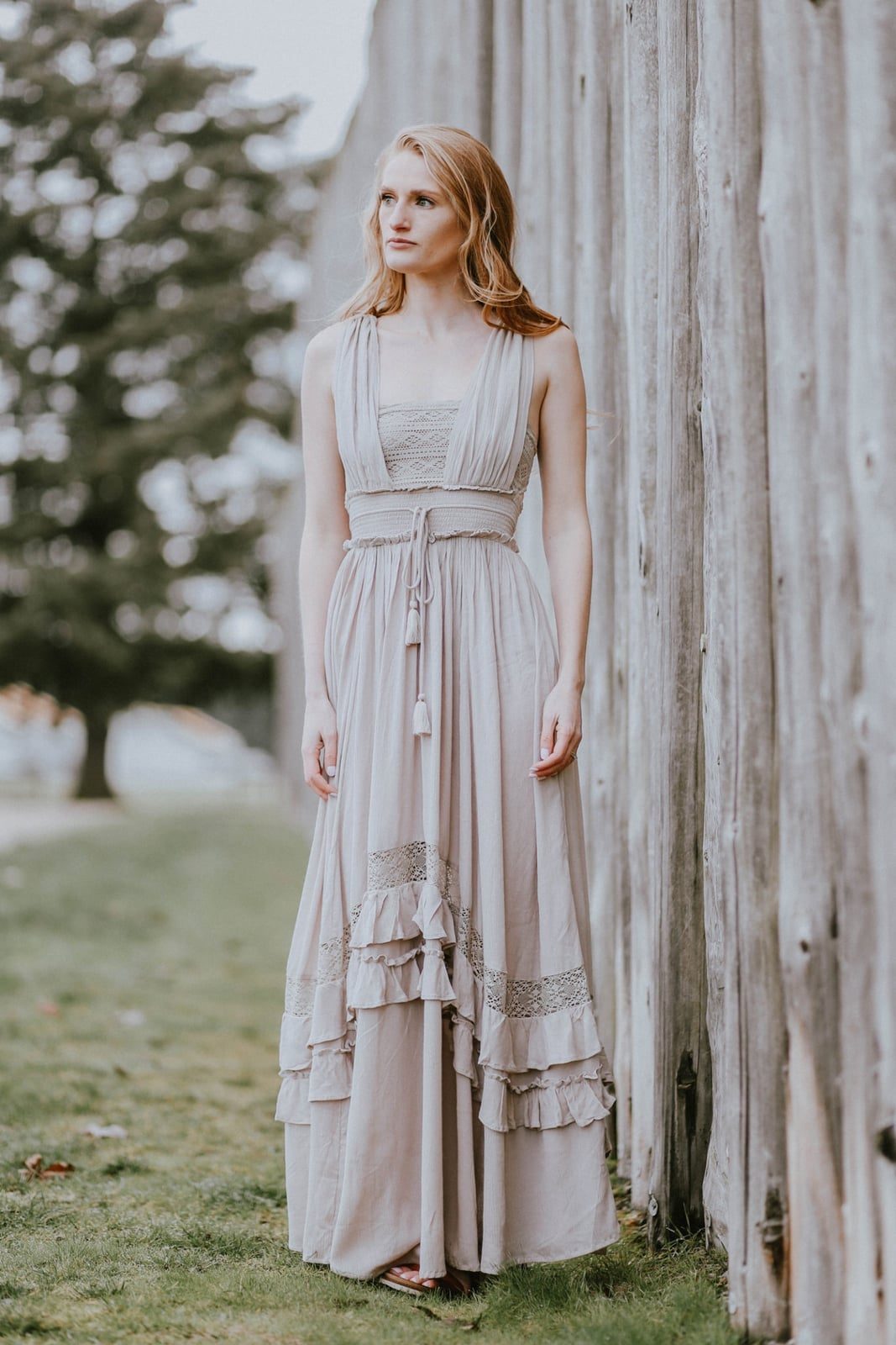 Gauze Maxi Dress with Tiered Skirt — Trendy Hippie Outfits