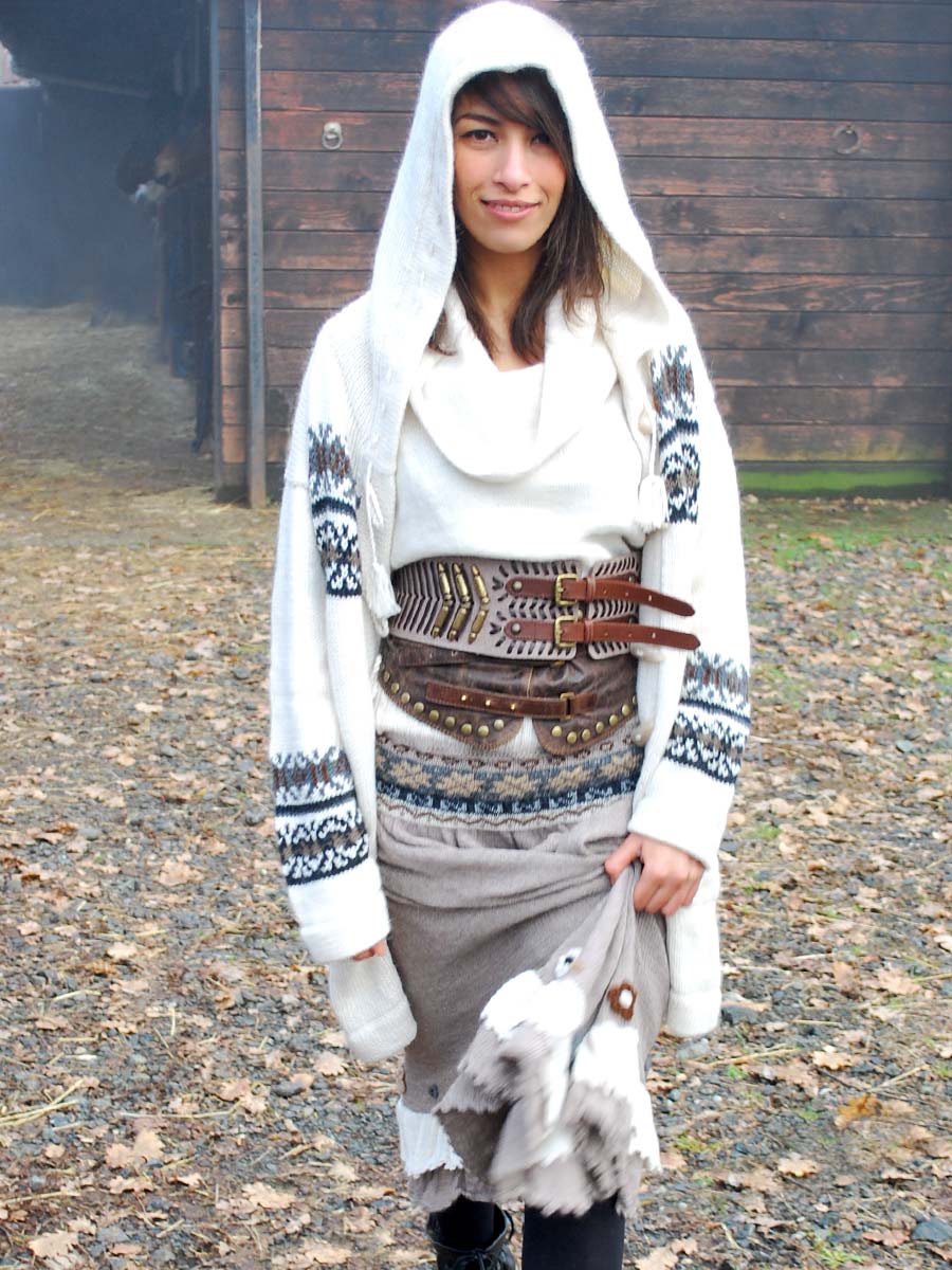 Hooded Cardigan with Belted Waist — Trendy Hippie Outfits