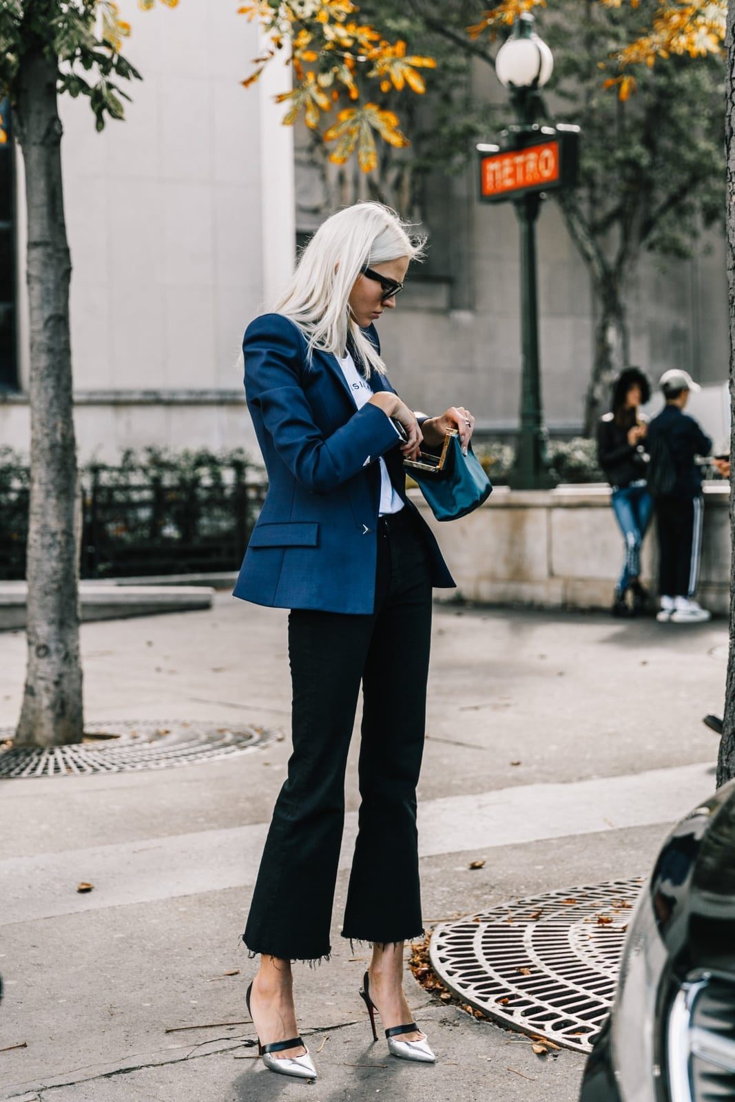Royal Blue Blazer with Cropped Flare Trousers Royal Blue Blazer with Cropped Flare Trousers — Trendy Interview Outfits
