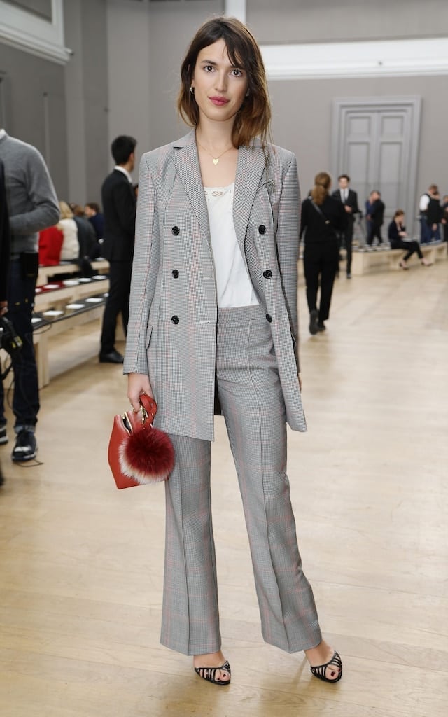 Grey Plaid Double-Breasted Blazer Suit Grey Plaid Double-Breasted Blazer Suit — Trendy Interview Outfits