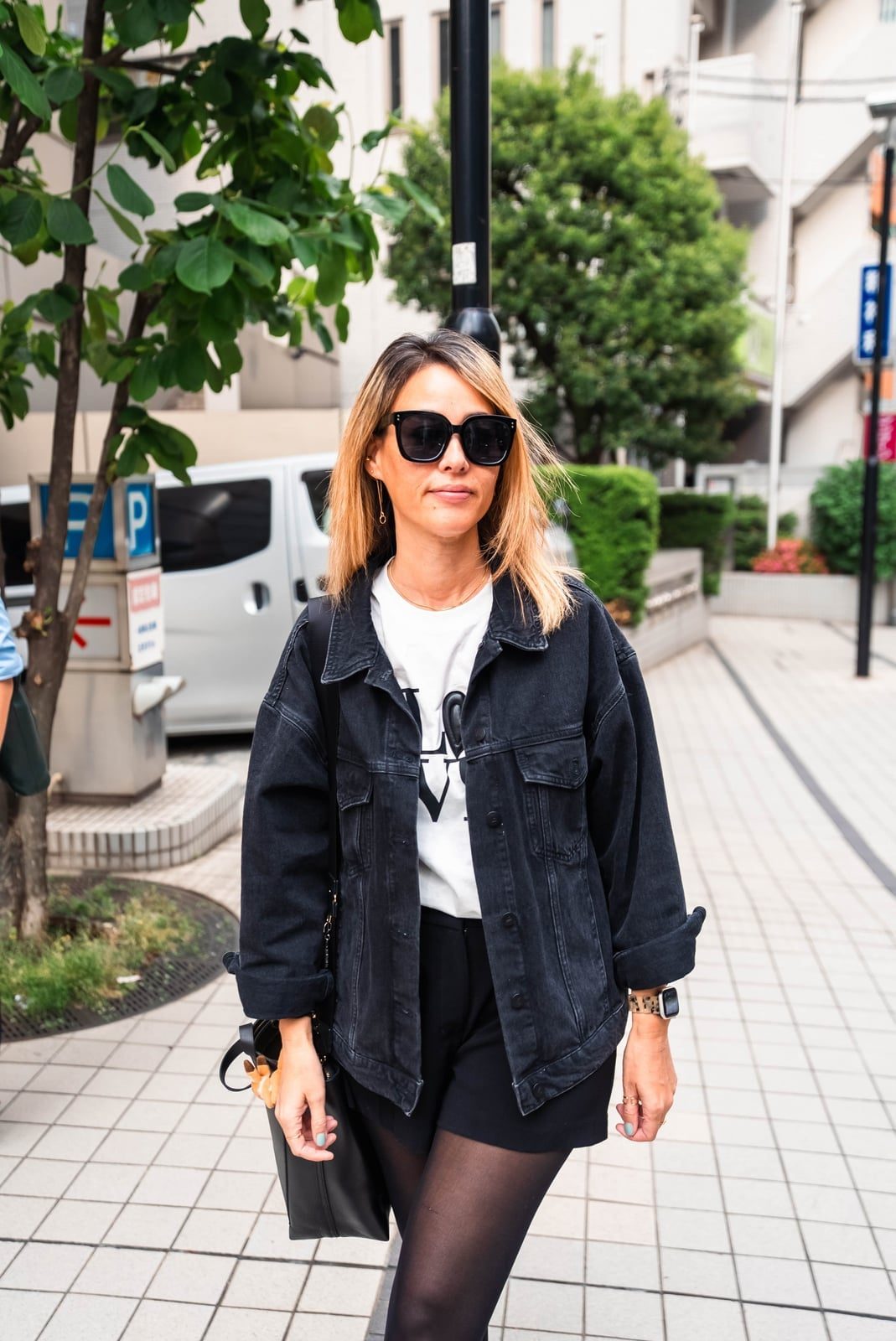Denim Jacket With Graphic T-shirt — Trendy Japanese Outfits