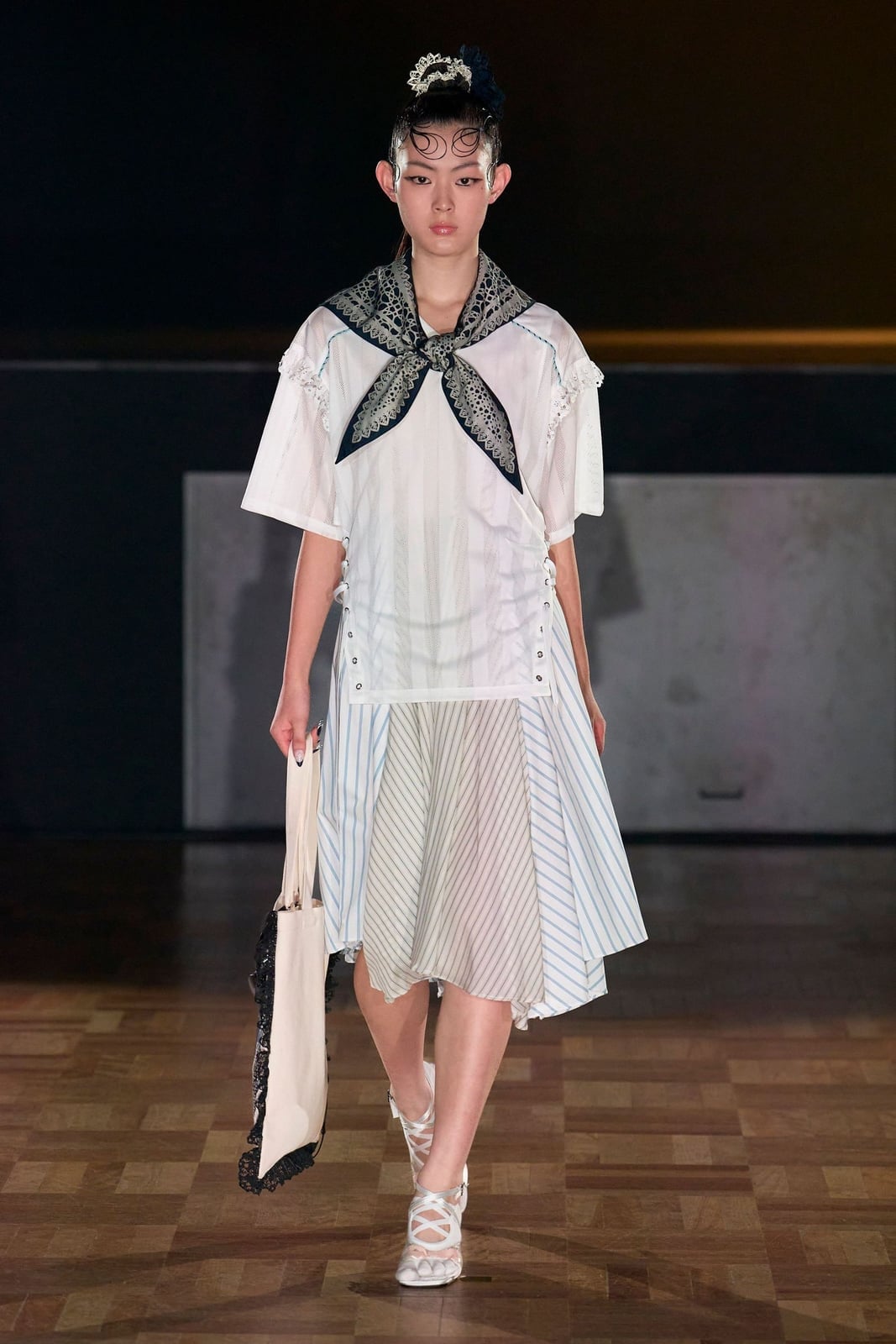 Striped Layered Skirt With White Top — Trendy Japanese Outfits