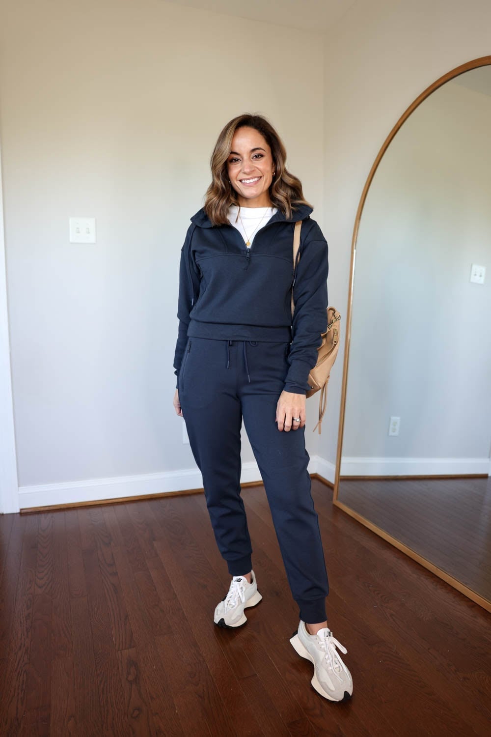 Navy Jogger Set with Cropped Half-Zip Sweatshirt Navy Jogger Set with Cropped Half-Zip Sweatshirt — Trendy Jogging Outfits