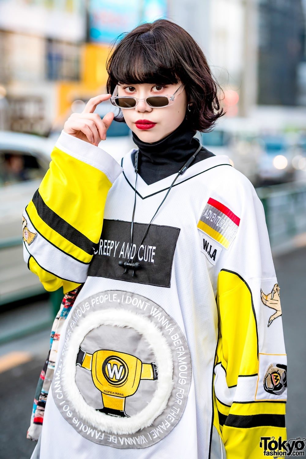 Oversized Striped Jersey with Black Turtleneck — Trendy Kawaii Outfits
