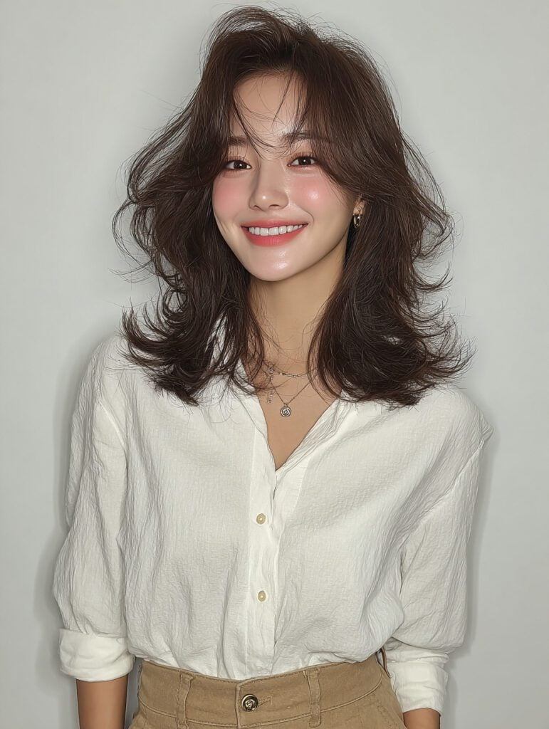 Collarbone Waves With Subtle Highlights — Trendy Korean Hairstyles