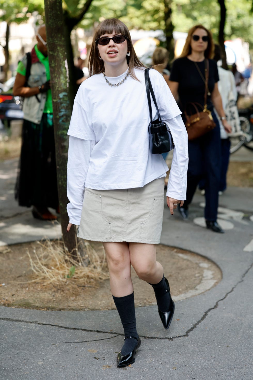 Layered Oversized Shirts With Corduroy Skirt Layered Oversized Shirts With Corduroy Skirt — Trendy Layering Outfits