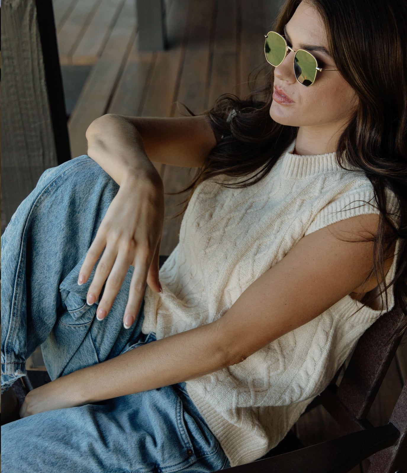 Sweater Vest Over Long Sleeve Top With Jeans Sweater Vest Over Long Sleeve Top With Jeans — Trendy Layering Outfits