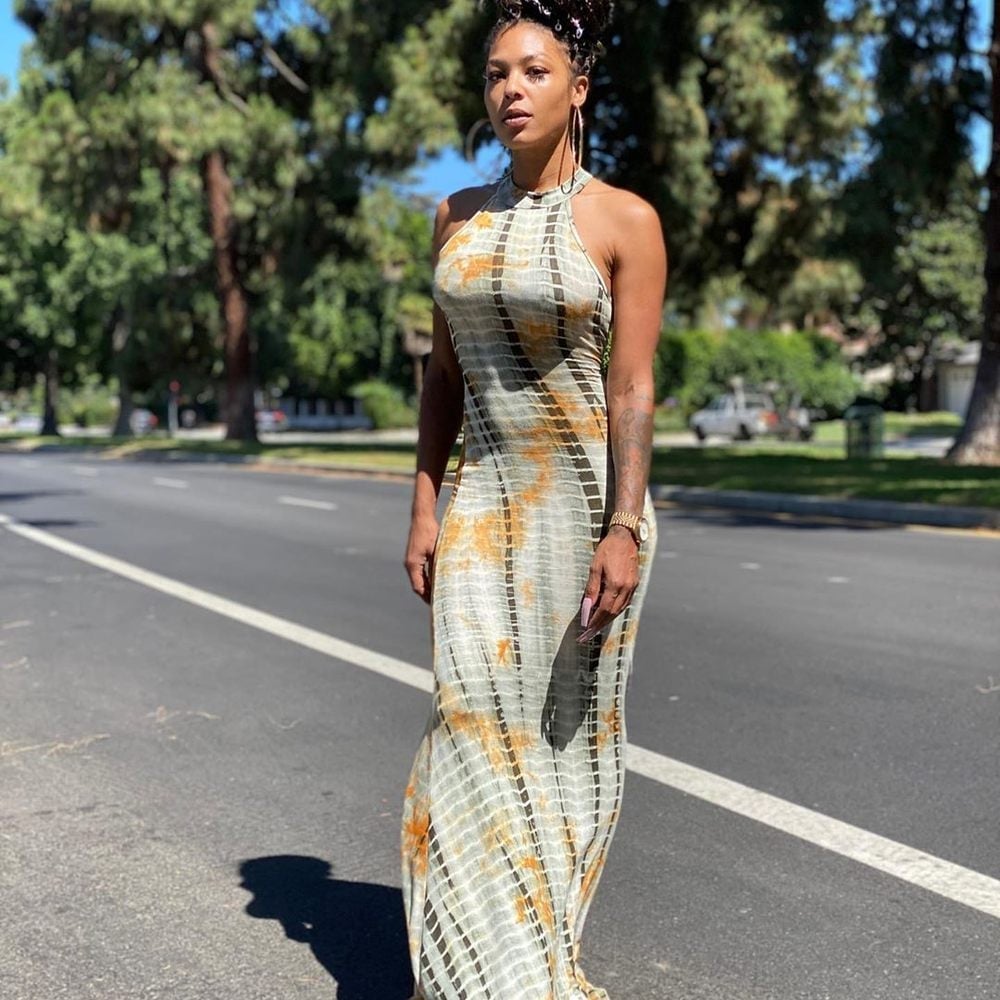 Tie-Dye Halter Maxi Dress Tie-Dye Halter Maxi Dress — Trendy Los Angeles Outfits