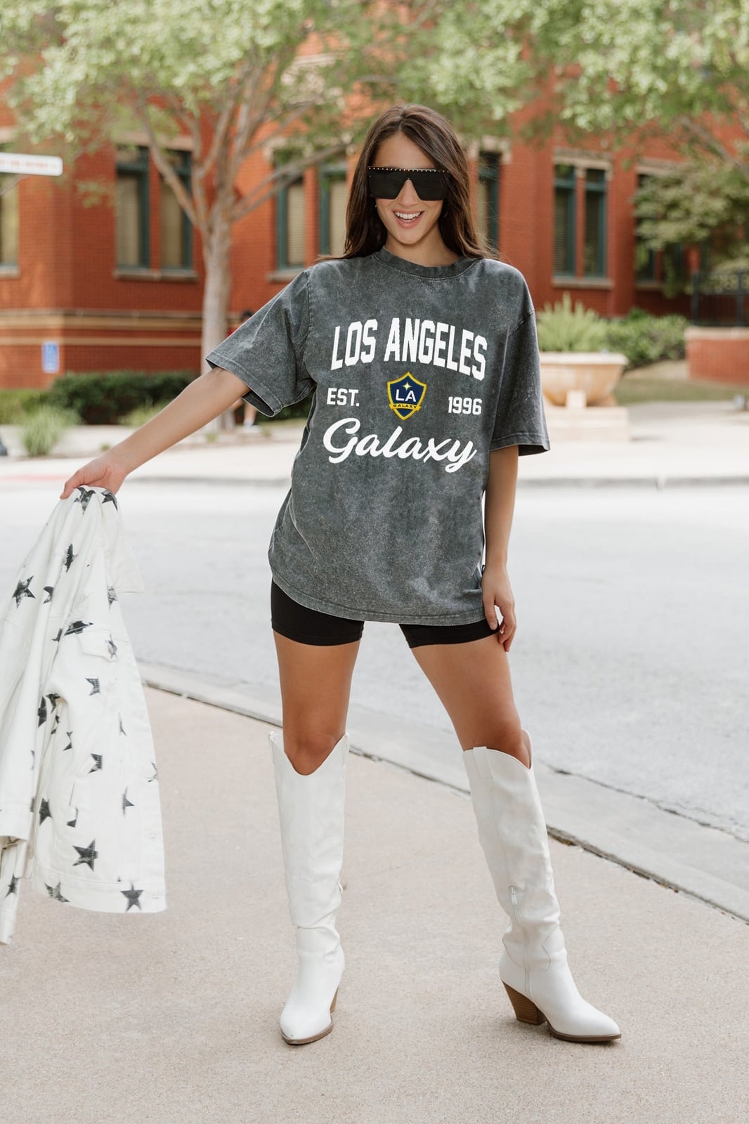 LA Galaxy Tee with Cowboy Boots LA Galaxy Tee with Cowboy Boots — Trendy Los Angeles Outfits