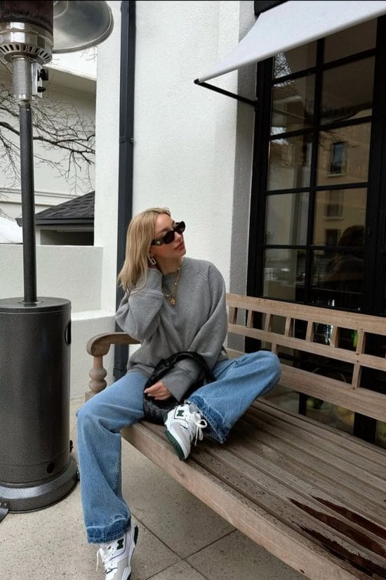 Cozy Sweatshirt with Wide-Leg Denim Cozy Sweatshirt with Wide-Leg Denim — Trendy Los Angeles Outfits